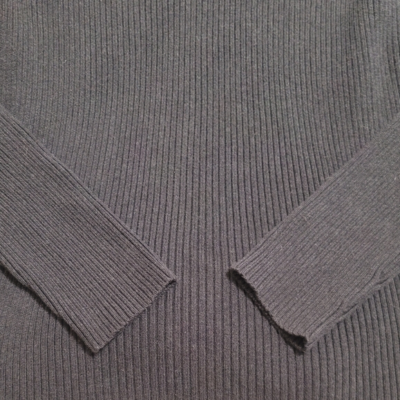 Converse Men's One Star Zip Up Sweater. Dark Gray Long Sleeve - Picture 6 of 6